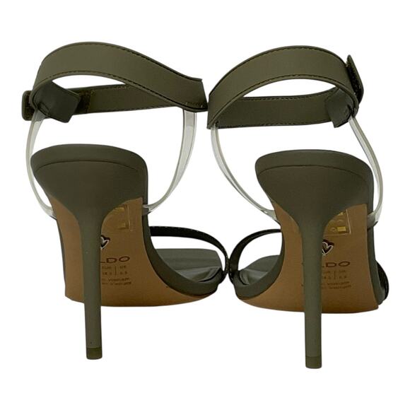 Aldo Women's Rosy Two Piece Vinyl Dress Sandals Green Size 8 - Picture 4 of 5